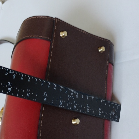 Red Ox Blood Color Leather Handbag - Picture 12 of 13